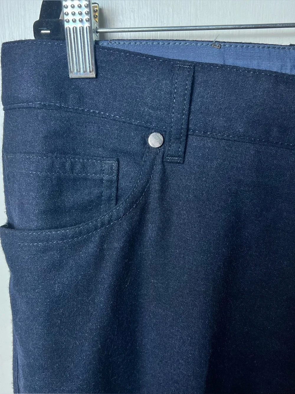 Ermenegildo Zegna Navy Blue Wool 5 Pocket Jean Cut Chinos Mens Sz 38